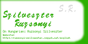 szilveszter ruzsonyi business card